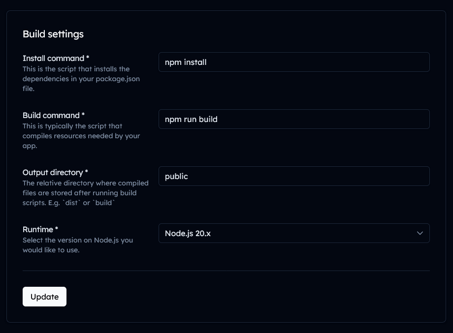 Build configuration