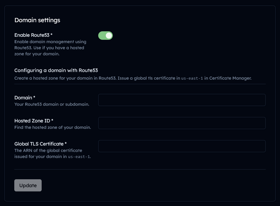 Custom domains using Route53